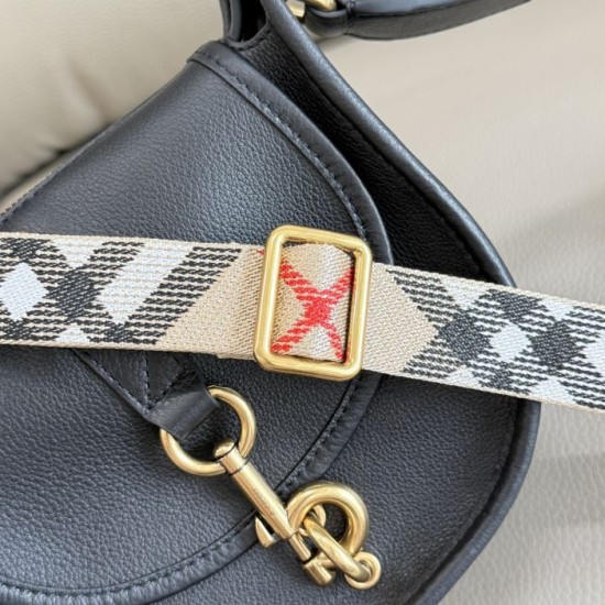 [Replica di alta qualità] Borsa a tracolla Burberry Mini B Clip Nero