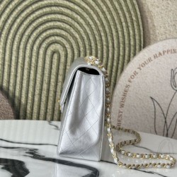 [Replica di alta qualità] Borsa Chanel Vintage Classico Flap 34cm AS3324 Argento