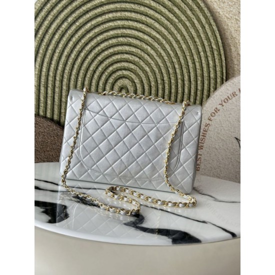 [Replica di alta qualità] Borsa Chanel Vintage Classico Flap 34cm AS3324 Argento