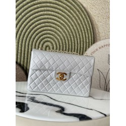 [Replica di alta qualità] Borsa Chanel Vintage Classico Flap 34cm AS3324 Argento