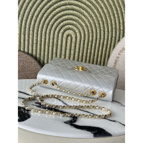 [Replica di alta qualità] Borsa Chanel Vintage Classico Flap 34cm AS3324 Argento
