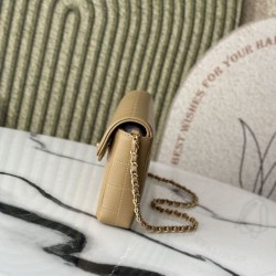 Replica fedele Borsa Chanel Vintage AS3314 chiusura a patta Marrone
