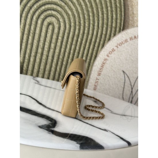 Replica fedele Borsa Chanel Vintage AS3314 chiusura a patta Marrone