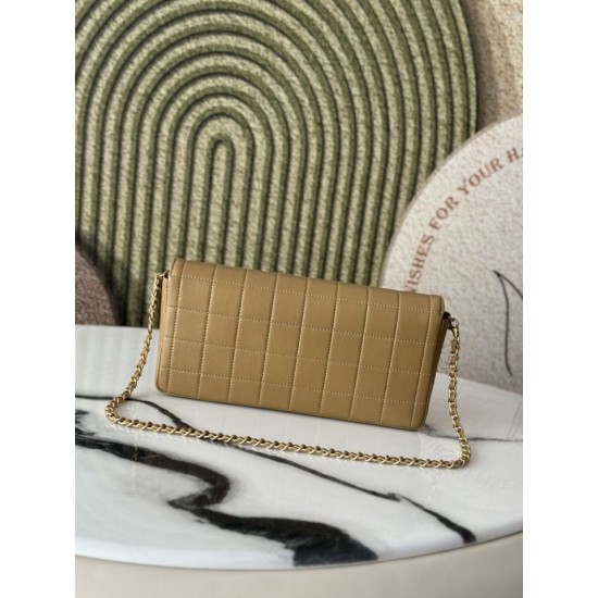 Replica fedele Borsa Chanel Vintage AS3314 chiusura a patta Marrone