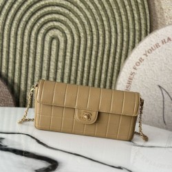 Replica fedele Borsa Chanel Vintage AS3314 chiusura a patta Marrone