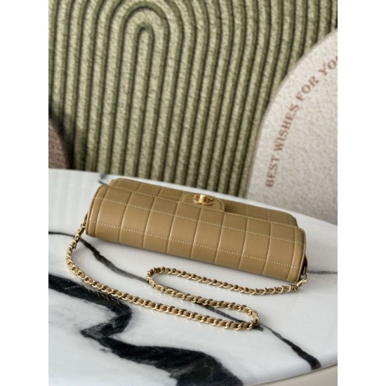 Replica fedele Borsa Chanel Vintage AS3314 chiusura a patta Marrone