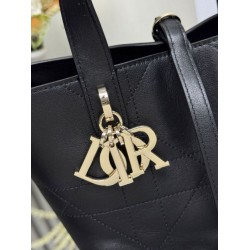 [Stampa caprina] Borsa piccola verticale Dior Toujours nera