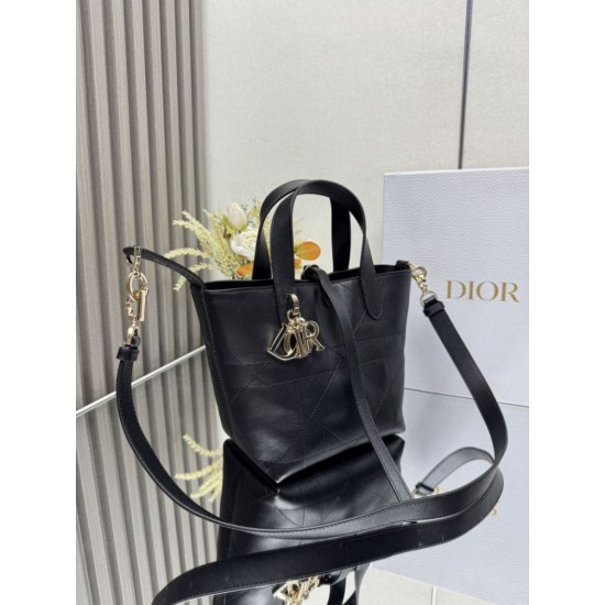 Replica perfetta Borsa piccola verticale Dior Toujours nera
