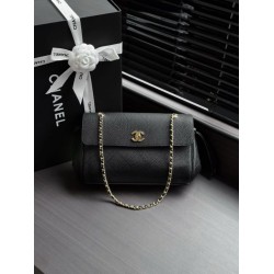 [Fatta a mano] Borsa Chanel Chain Baguette Flap AS6427 Nera