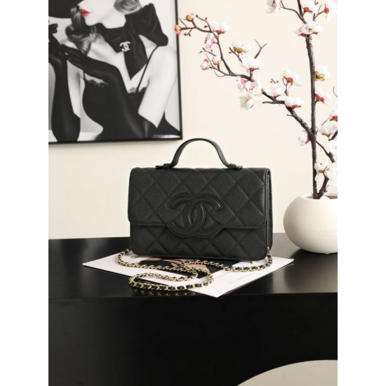 Replica Perfetta Borsa a tracolla Chanel AS6554 Classic trapuntata nera