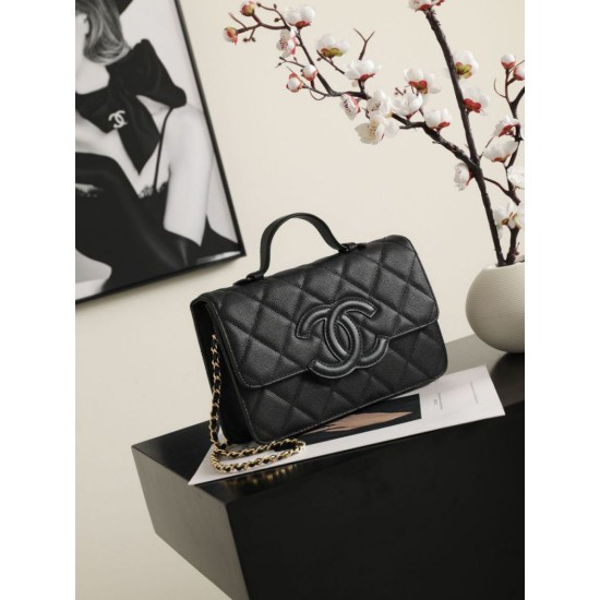 Replica Perfetta Borsa a tracolla Chanel AS6554 Classic trapuntata nera