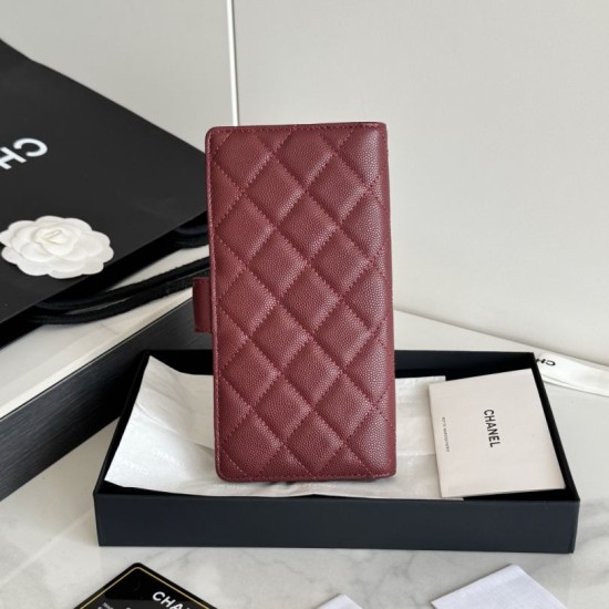 Replica Portafoglio lungo Chanel in pelle caviar trapuntata Rosso Replica Portafoglio lungo Chanel in pelle caviar trapuntata Rosso