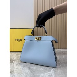 [Pelle vera alta qualità] Borsa piccola Fendi Peekaboo Iseeu Blu
