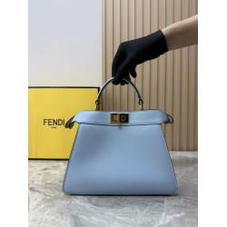 [Pelle vera alta qualità] Borsa piccola Fendi Peekaboo Iseeu Blu