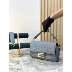 [Qualità specchio] Borsa Baguette classica Fendi con motivo a lettere FF in rilievo 3D Blu