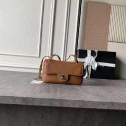 Imitazione Borsa Chanel AS6573 Mini Flap (Caviar) Marrone