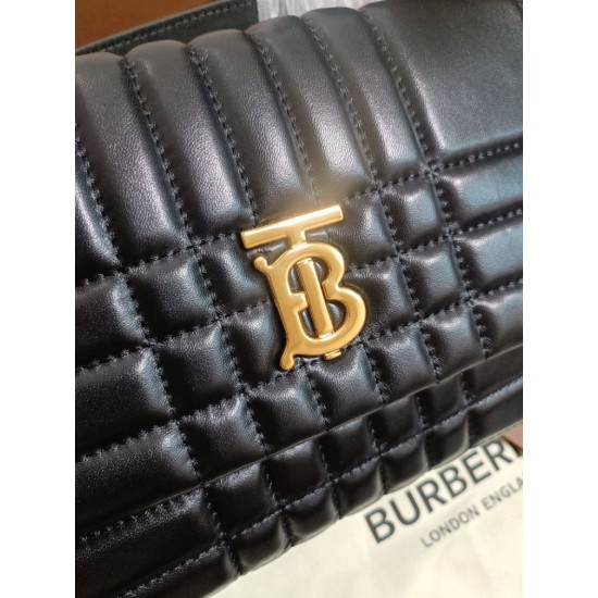 Replica perfetta Borsa a spalla Burberry Lola nera con chiusura TB