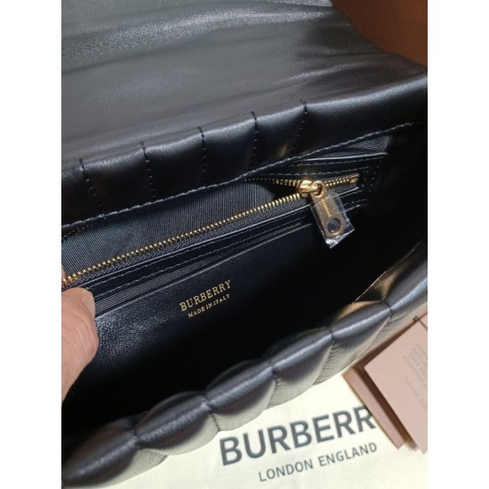 Replica perfetta Borsa a spalla Burberry Lola nera con chiusura TB