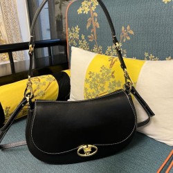 Borsa a spalla Valentino Garavani Small Ohval nera/gialla
