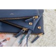 Borse Celine Piccolo Trio Crossbody In Royalblue in pelle di vitello