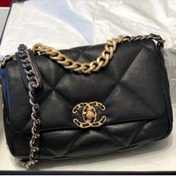 Cloni Firmate Bora Pari all'originale replica Large 19 in lana tweed con patta AS1162 AS1160 Nero imitazioni