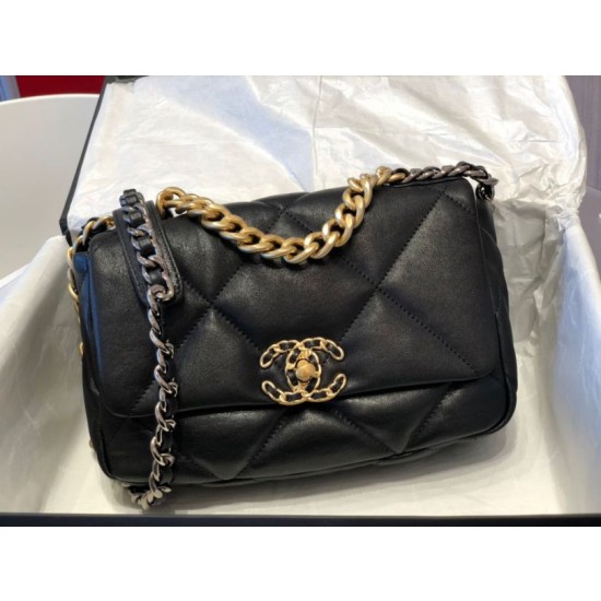 Bora Pari all'originale replica Large 19 in lana tweed con patta AS1162 AS1160 Nero