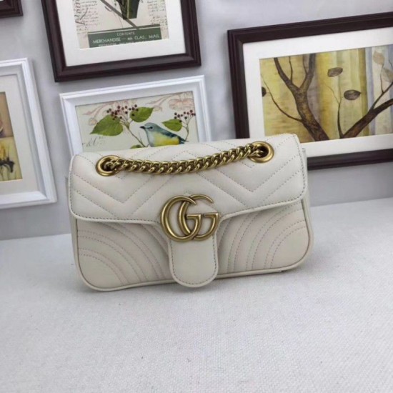 Borse GG Marmont Matelassé Mini 446744 Bianca