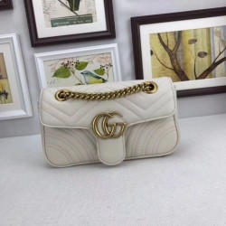 Borse GG Marmont Matelassé Mini 446744 Bianca