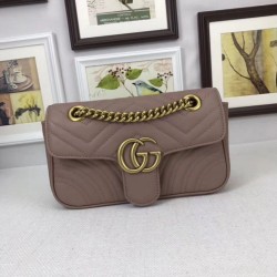 Riproduzione Fedele Borse Imitazioni GG Marmont Matelassé Mini 446744 Rosa imitazioni