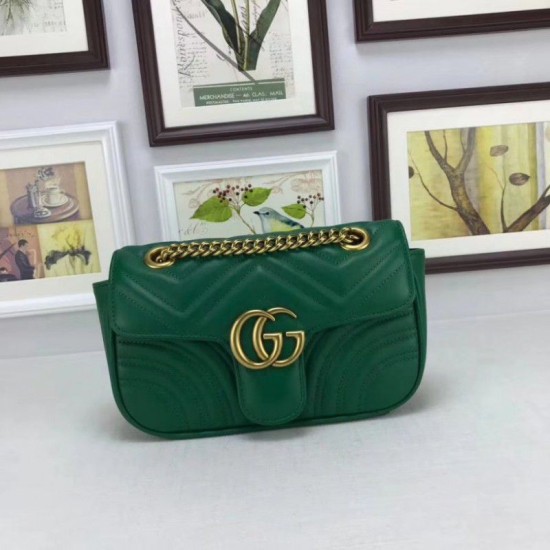 Imitazione Borse GG Marmont Matelassé Mini 446744 Verde