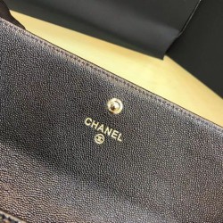 Replica Alta Qualità Boy A80286 Caviar Lunga Portafoglio Nero