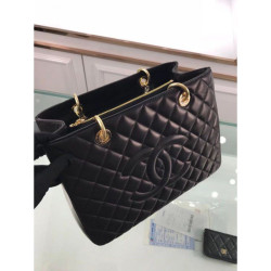 GST Shopping Tote Borse pelle di agnello A50995 Nero