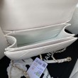 Borse Firmate Replica piccola con patta con maniglia superiore AS2680 bianca