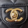 Borse Replica piccola con patta con maniglia superiore AS2680 nera