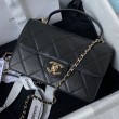 Borse Replica piccola con patta con maniglia superiore AS2680 nera