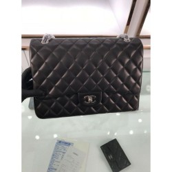 Replica Alta Qualità Classic Maxi Flap Borsa Jumbo A58601 Pelle di agnello Nera