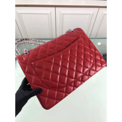 Classic Maxi Flap borsa Jumbo A58601 Pelle di agnello rossa