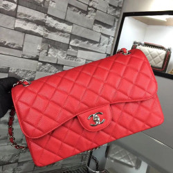 Jumbo Classic Flap Borse pelle Caviar Rossa A1113