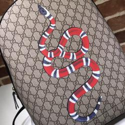 Snake Print GG Supreme Backpack 419584 Coffee