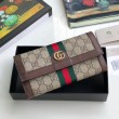 Pari all'originale replica Ophidia GG Continental Wallet 523153 Marrone