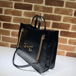 Borsa tote media 1955 Horsebit 621144 nera Dupe Perfetta Cloni Firmate Borsa tote media 1955 Horsebit 621144 nera imitazioni