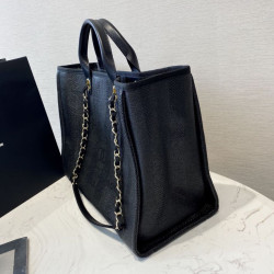 Deauville Fibre miste con borsa shopping perla A66941 Nero