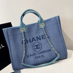 Imitazione Deauville Fibre miste con borsa shopping perla A66941 Blu