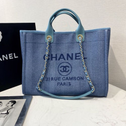 Imitazione Deauville Fibre miste con borsa shopping perla A66941 Blu