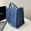 Imitazione Deauville Fibre miste con borsa shopping perla A66941 Blu