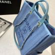 Imitazione Deauville Fibre miste con borsa shopping perla A66941 Blu