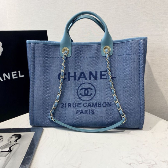 Imitazione Deauville Fibre miste con borsa shopping perla A66941 Blu