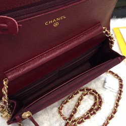 Replica 1:1 Stitch Chain Grained Pelle di vitello Woc Borsa A33814 Claret Outlet Stitch Chain Grained Pelle di vitello Woc Borsa A33814 Claret imitazioni perfette