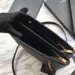 Borsa a tracolla YSL Saint Laurent Tribeca piccola in pelle nera goffrata