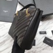 Borsa a tracolla YSL Saint Laurent Tribeca piccola in pelle nera goffrata